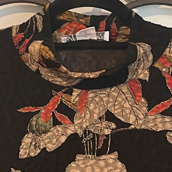 VINTAGE DRESSBARN WOMEN MOSAIC FLORAL SLEEVELESS MOCK TOP SIZE 2X - Picture 2 of 10